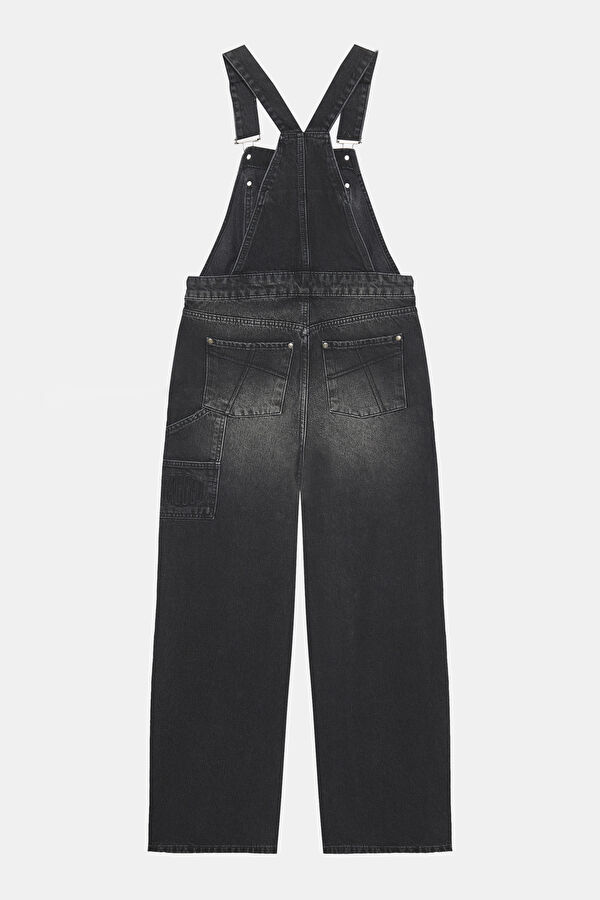 Dark Gray Denim Women's Jumpsuit 2