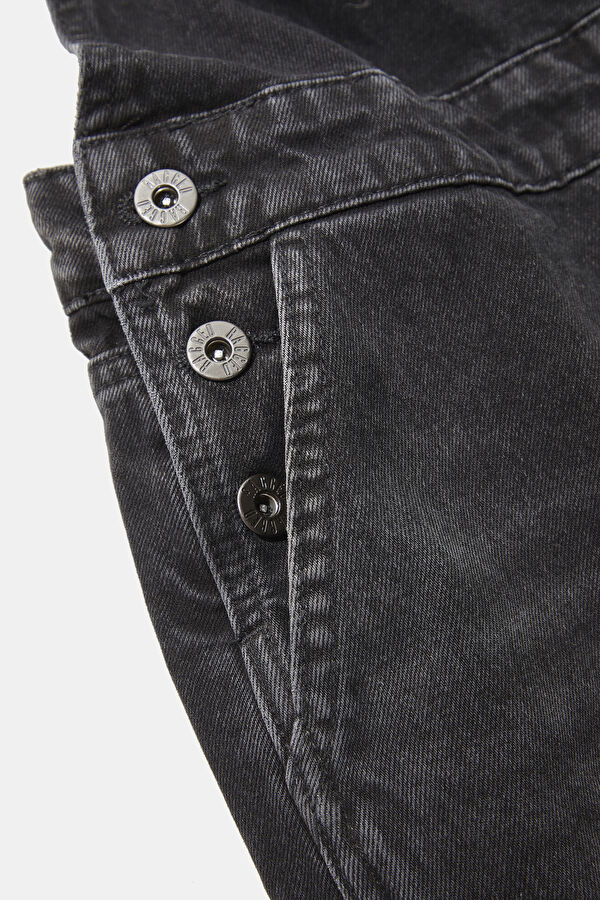 Dark Gray Denim Women's Jumpsuit 4