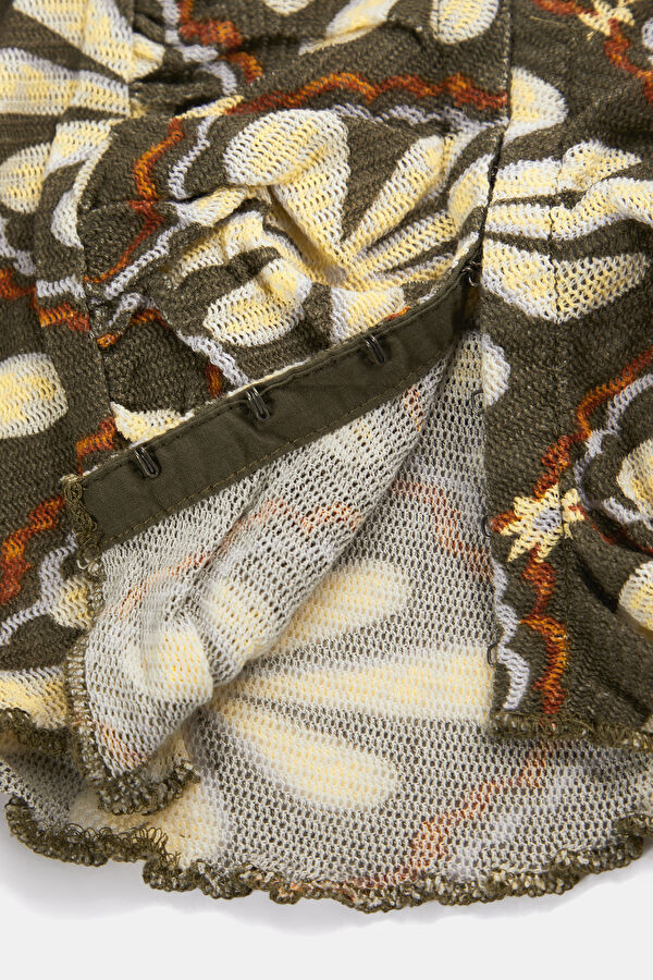 Khaki Floral Pattern Women's Blouse 5