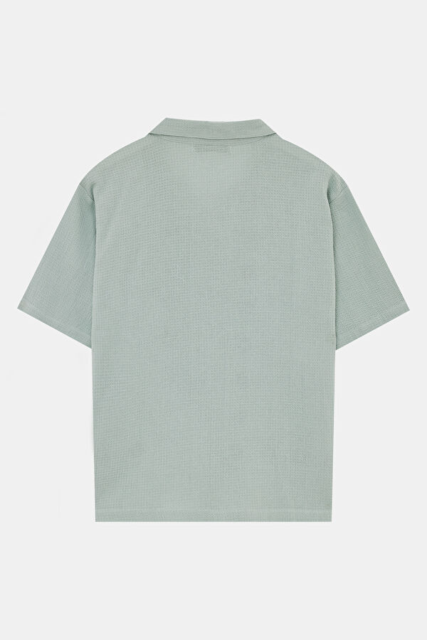 Relax Fit Grey Patterned Retro Men's Shirt 2