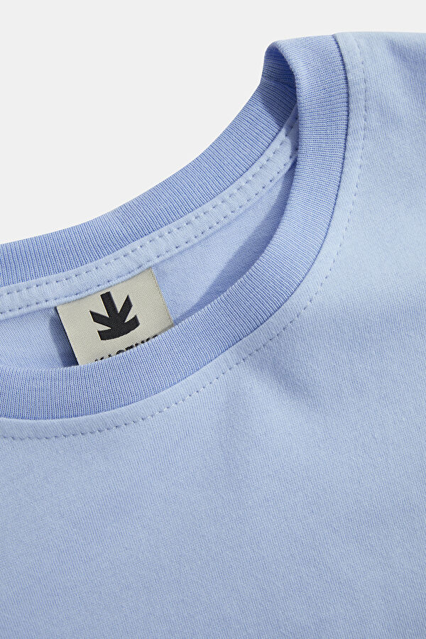 Relax Fit Light Blue Printed Tshirt 3
