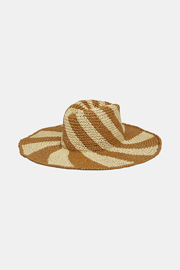 Brown Design Filled Viscose Hat 2