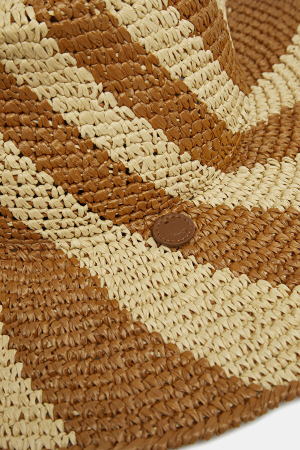 Brown Design Filled Viscose Hat 3