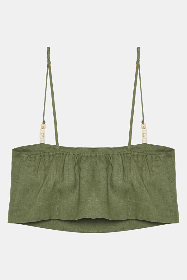 Green Strappy Women's Blouse 2