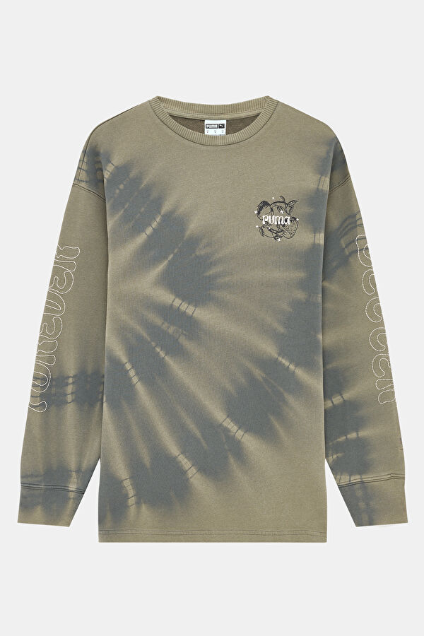 Koyu Gri Bisiklet Yaka Kadın Sweatshirt
