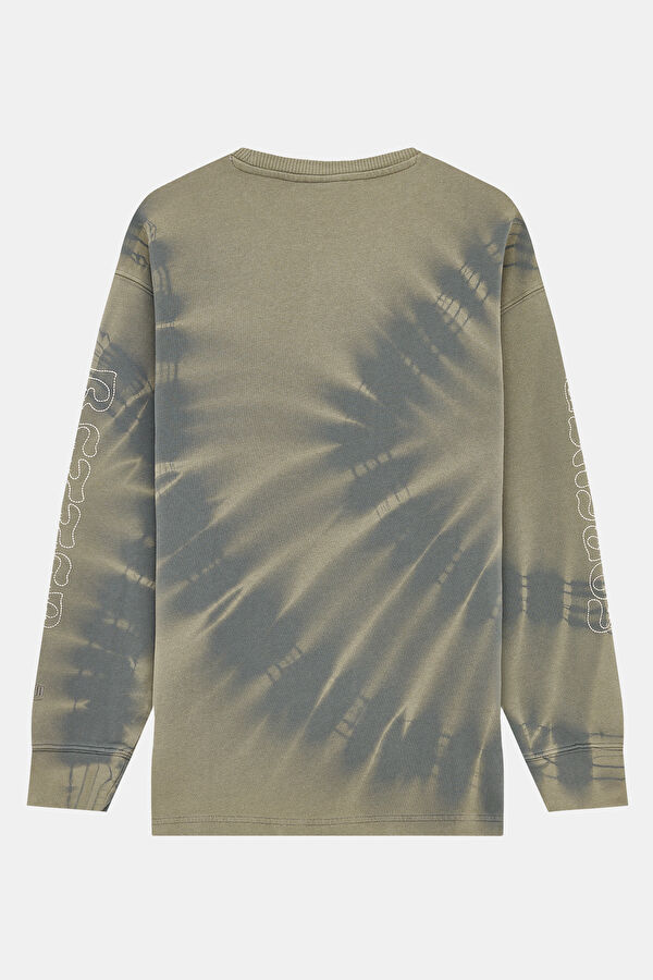 Koyu Gri Bisiklet Yaka Kadın Sweatshirt 2