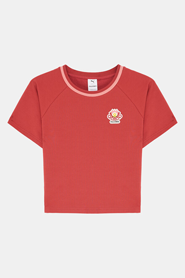 Palomo Dar Kalıp Kırmızı O Yaka Baskılı T-Shirt 4