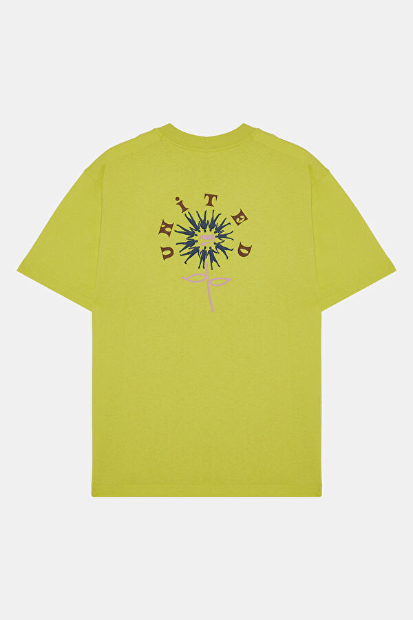 Relax Kalıp Sarı O Yaka Baskılı T-Shirt 2
