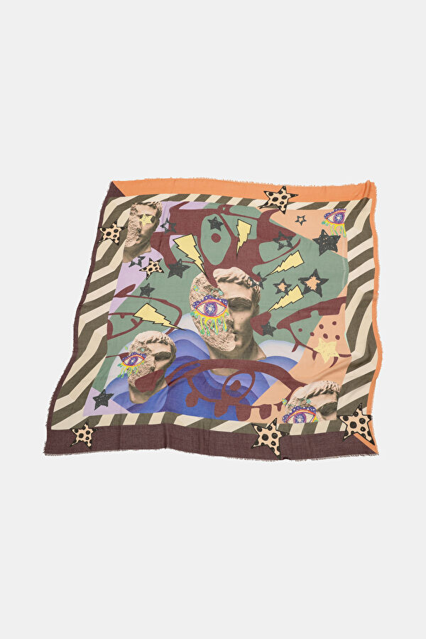 Multicolor Design Filled Scarf