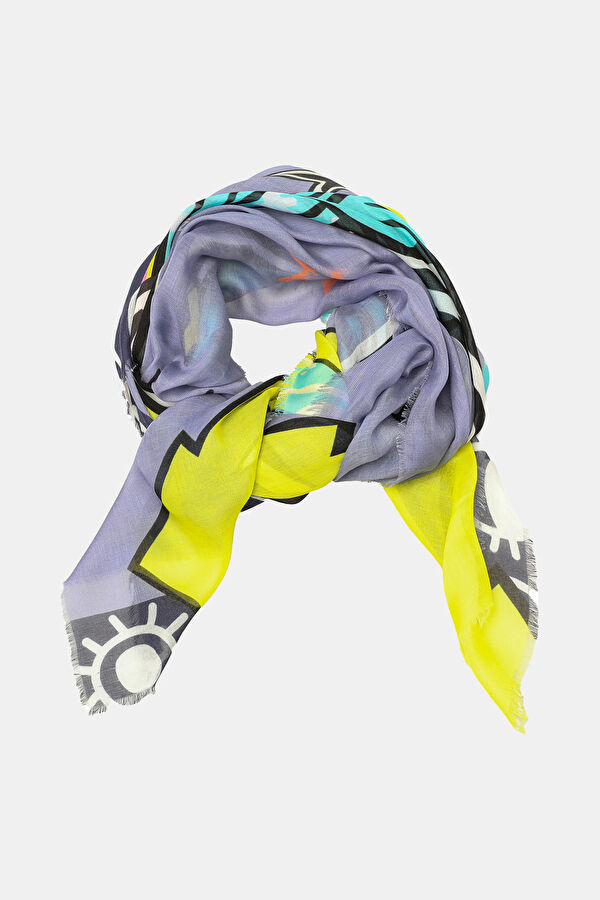 Purple Design Filled Scarf 3
