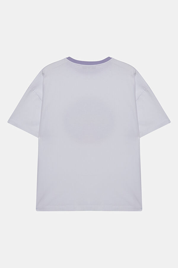 Oversize White Crew Neck Printed Men's T-Shirt 2