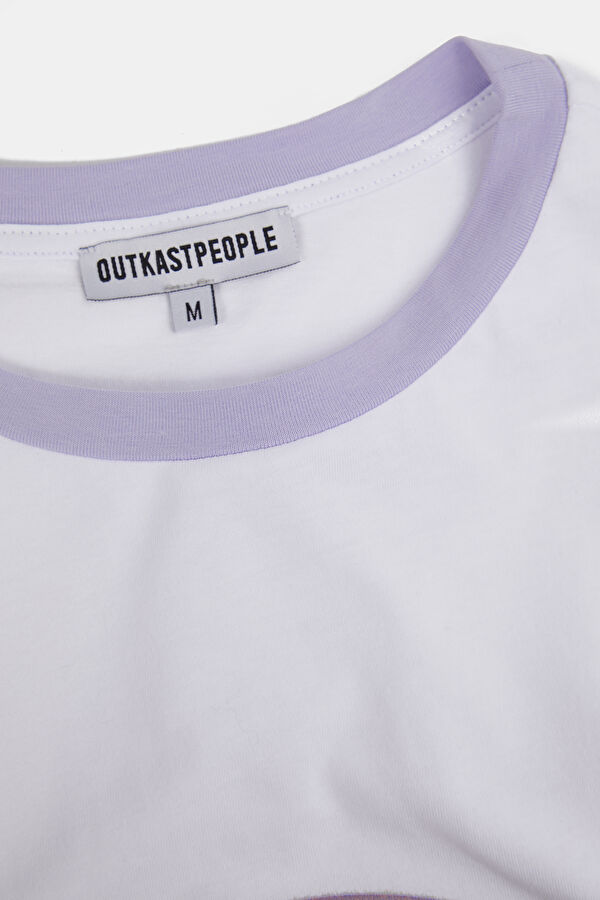 Oversize White Crew Neck Printed Men's T-Shirt 3