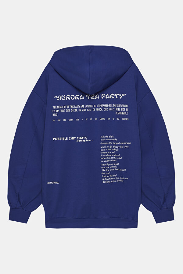Blue Oversize Hooded Men's Sweatshirt 5