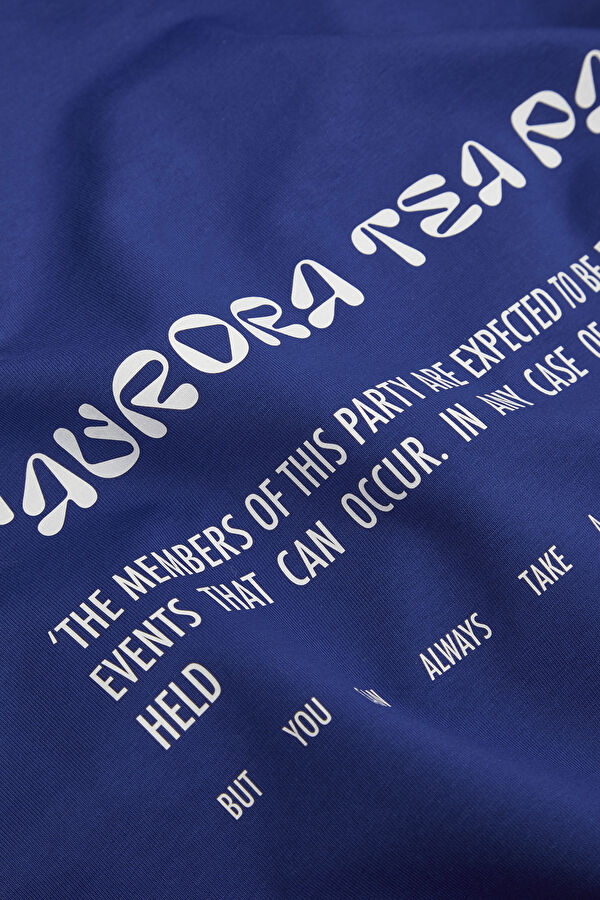 Blue Oversize Hooded Men's Sweatshirt 9