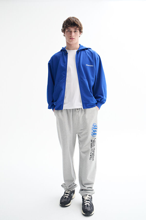 Blue Oversize Hooded Men's Sweatshirt 3
