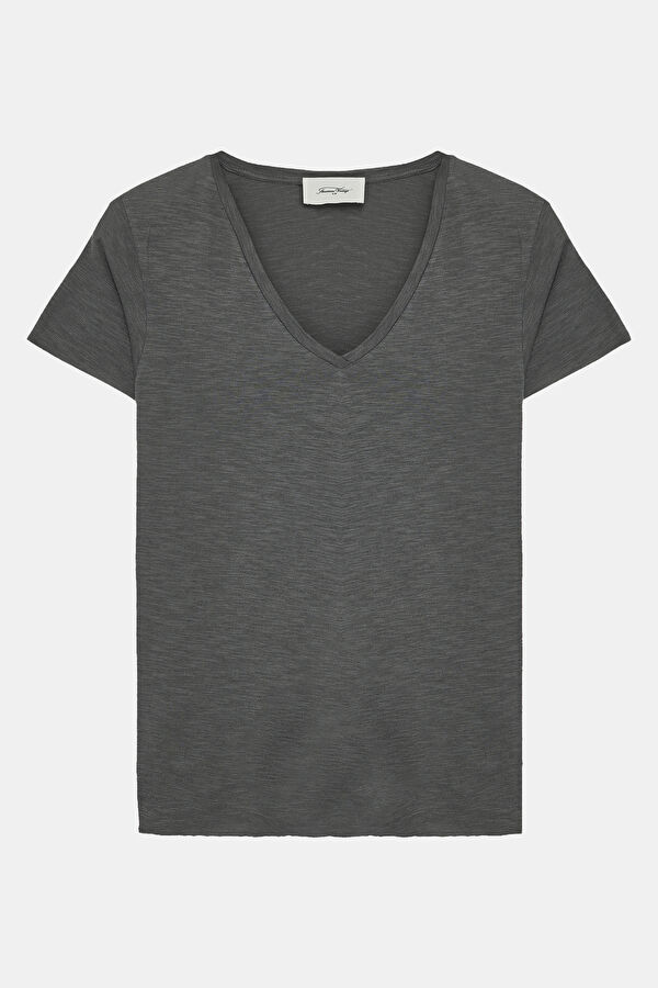 Siyah Kayık Yaka T-Shirt