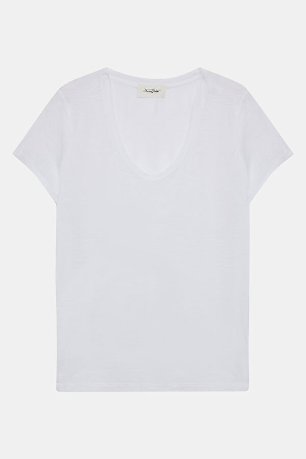 Beyaz V Yaka T-Shirt