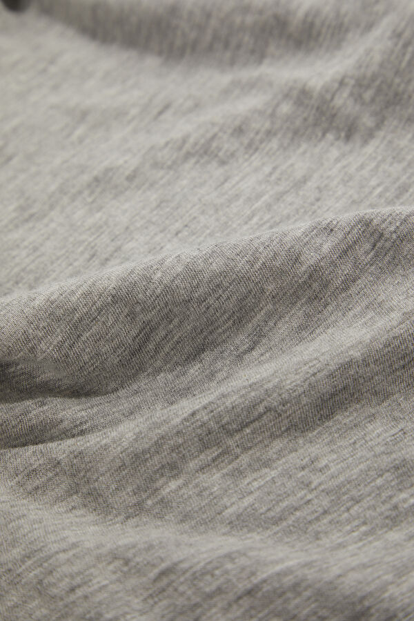 Gri Melanj Kayık Yaka T-Shirt 4