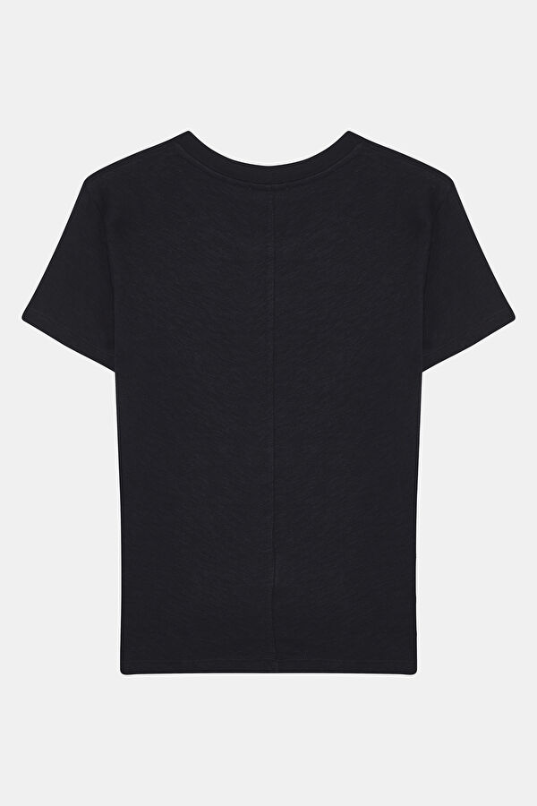 Siyah Bisiklet Yaka T-Shirt 2
