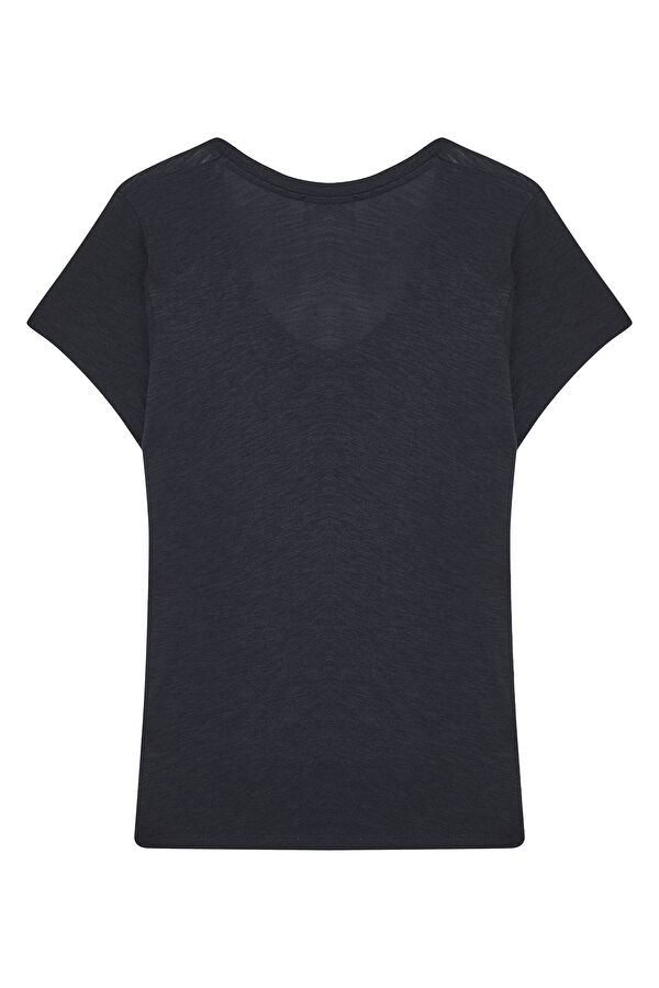 Lacivert V Yaka T-Shirt 2