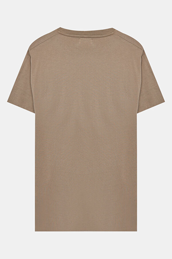 Relax Fit Light Brown Crew Neck Men's T-Shirt 2