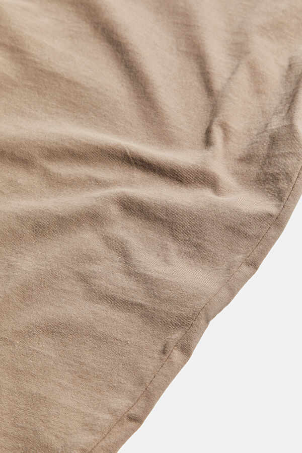 Relax Fit Light Brown Crew Neck Men's T-Shirt 4