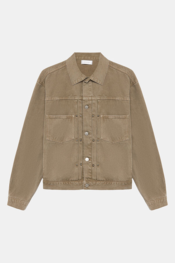 Men's Brown Buttoned Jacket