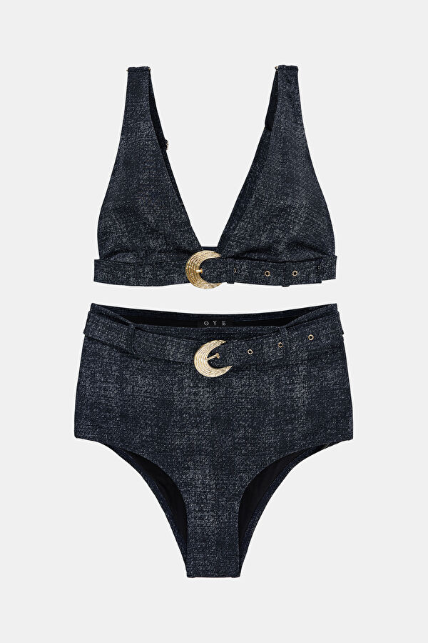 Tanya Dark Blue Buckle Bikini