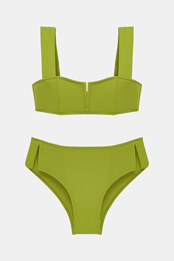 Victoria Low Rise Bottom Green Buckle Bikini