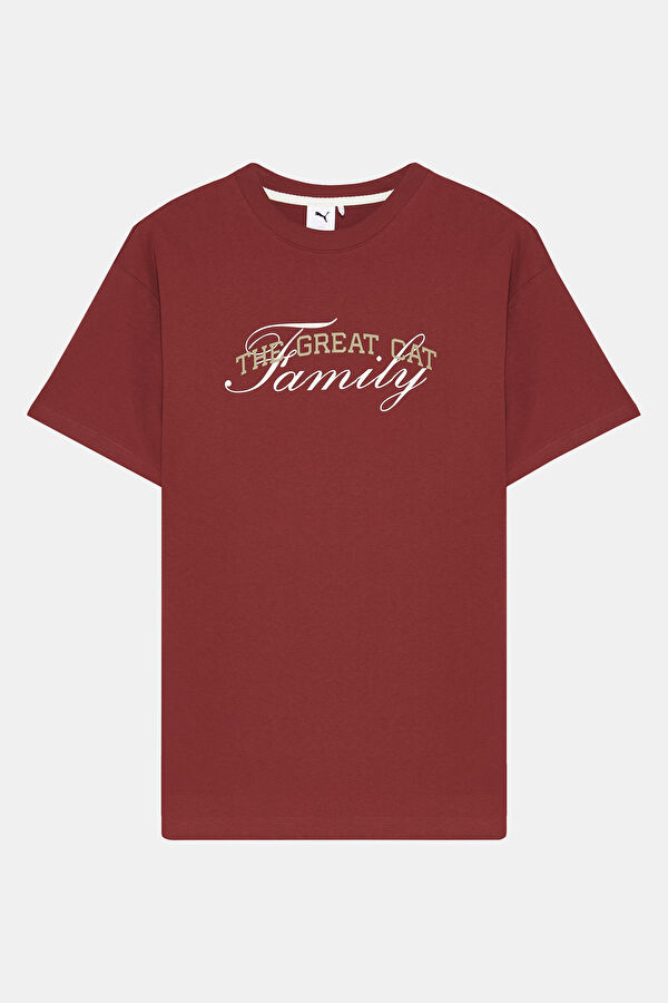 Crew Neck Printed Red T-Shirt
