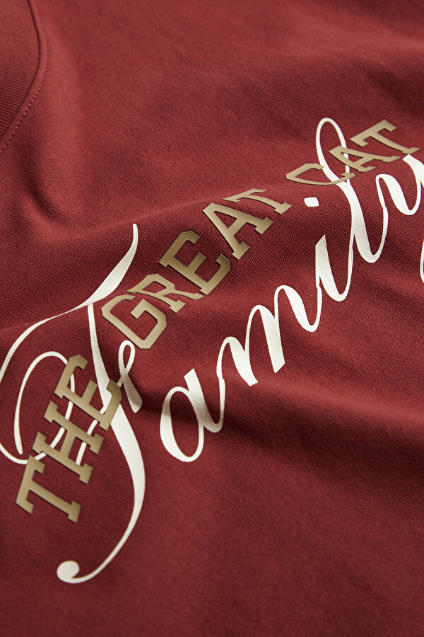 Crew Neck Printed Red T-Shirt 4