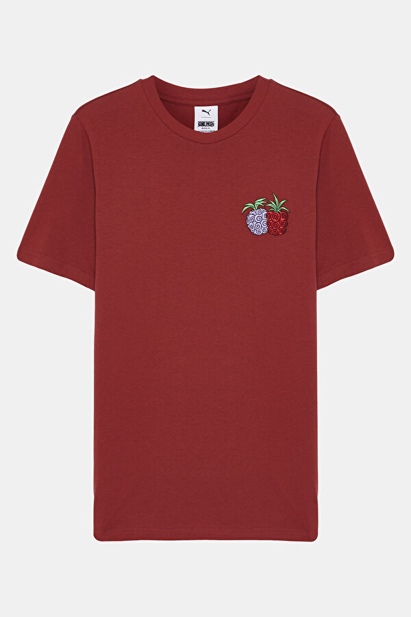 X One Piece Graphic Red Crew Neck Printed T-Shirt
