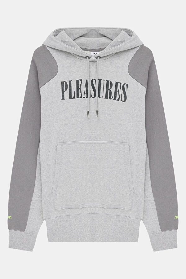 X Pleasures Gri Relax Kalıp Kapüşonlu Erkek Sweatshirt