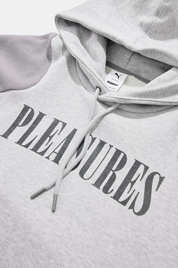X Pleasures Gri Relax Kalıp Kapüşonlu Erkek Sweatshirt 3