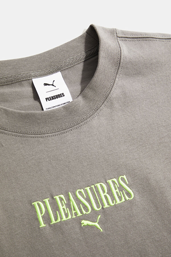 X Pleasures Graphic Relax Pattern Gray Crew Neck Printed T-Shirt 3