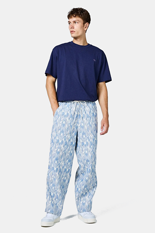 Relax Kalıp Mavi Bol Paça Erkek Pantolon