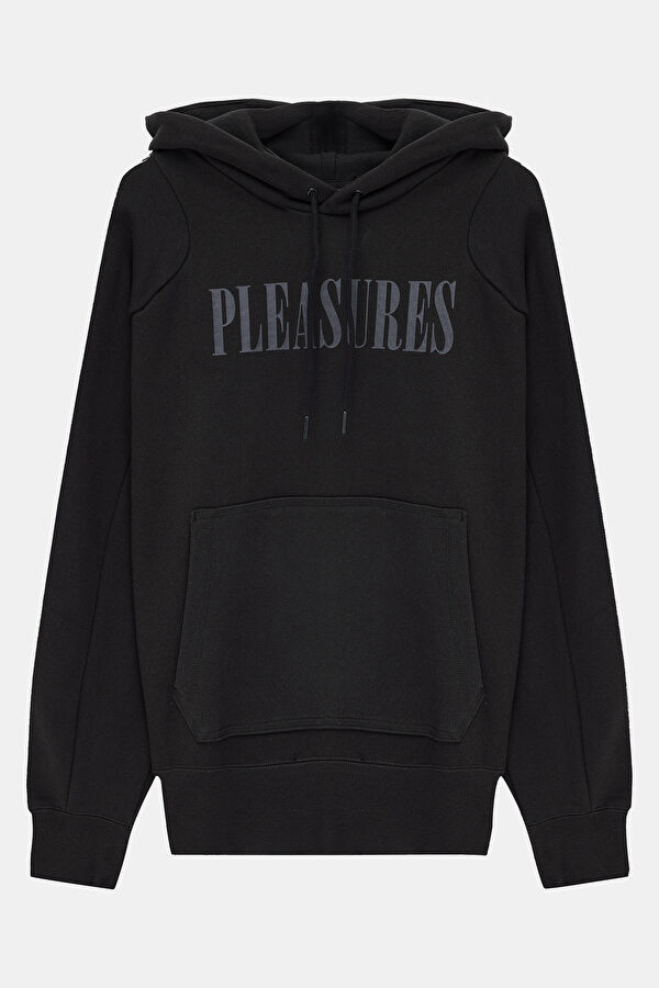 X Pleasures Siyah Relax Kalıp Kapüşonlu Sweatshirt