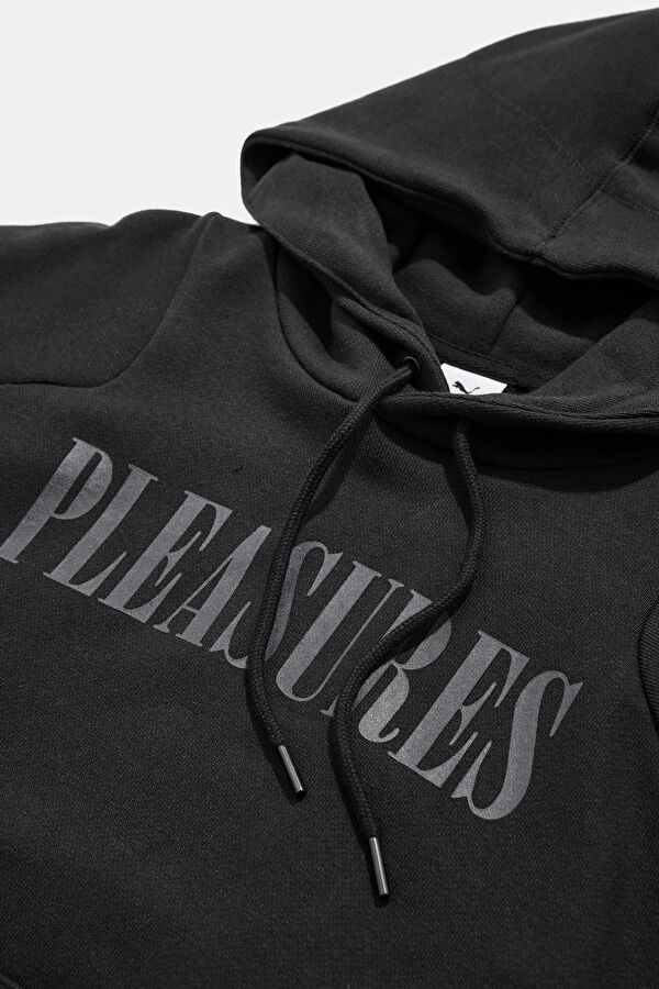 X Pleasures Siyah Relax Kalıp Kapüşonlu Sweatshirt 3