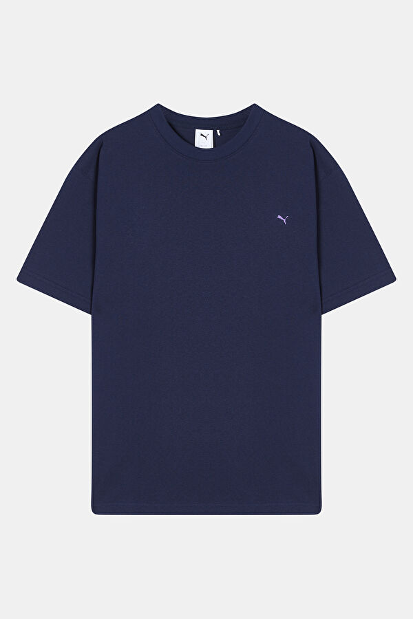 Mavi Bisiklet Yaka Baskılı T-Shirt