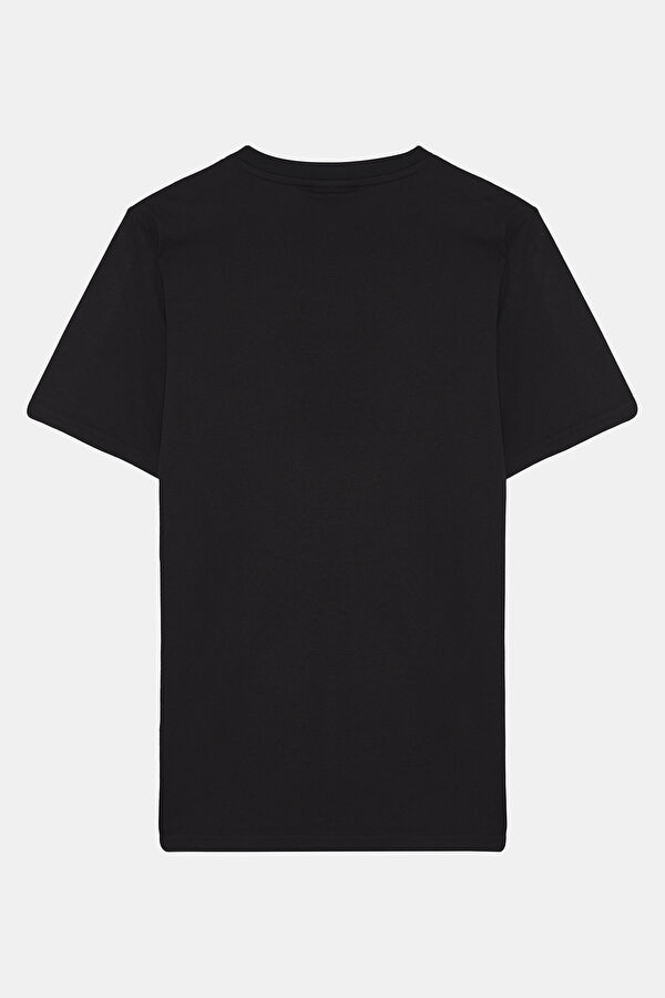 X One Piece Graphic Siyah Bisiklet Yaka Baskılı T-Shirt 2