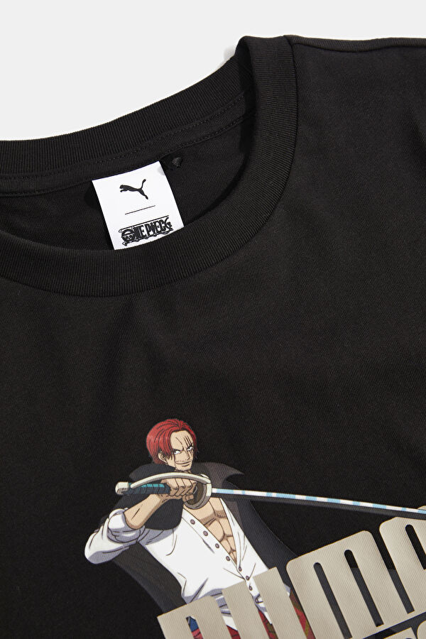 X One Piece Graphic Siyah Bisiklet Yaka Baskılı T-Shirt 3