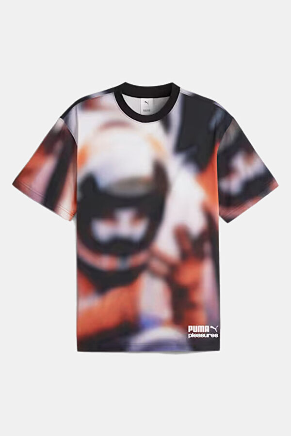 Bisiklet Yaka Desenli Beyaz Erkek T-Shirt