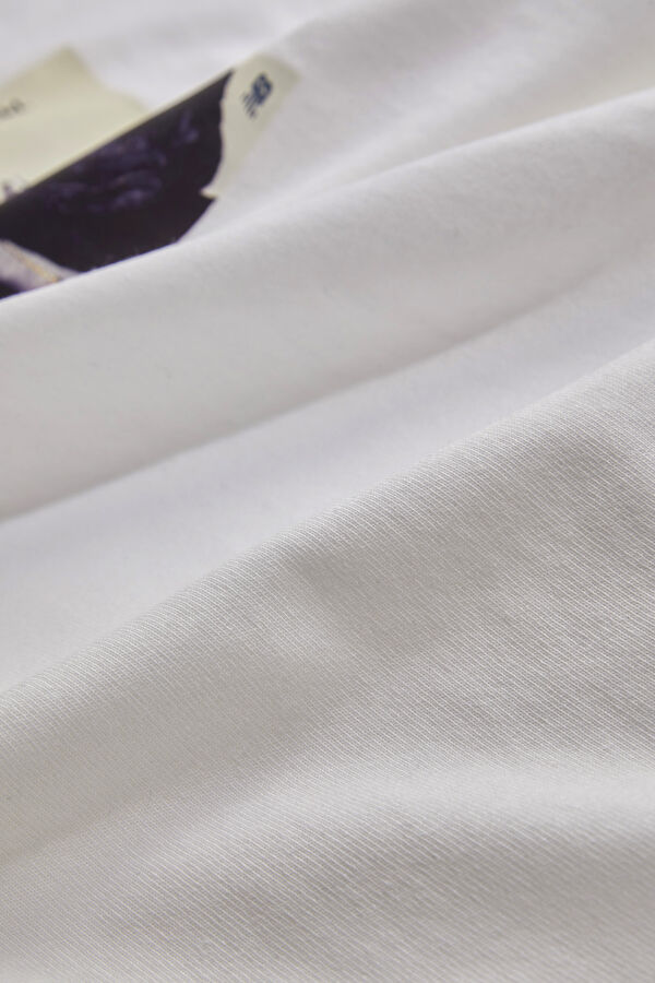 Relax Fit White Printed Bicycle Collar Tshirt 5