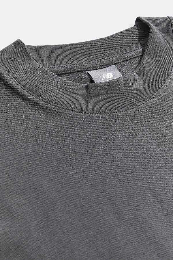 Relax Kalıp Antrasit Bisiklet Yaka Baskılı T-Shirt 3