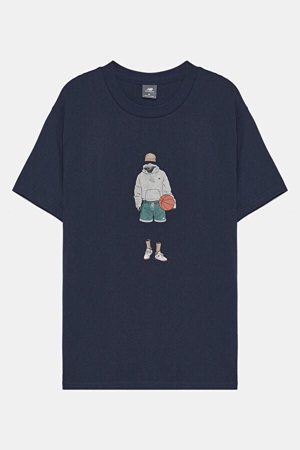 Relax Fit Navy Blue Printed Tshirt