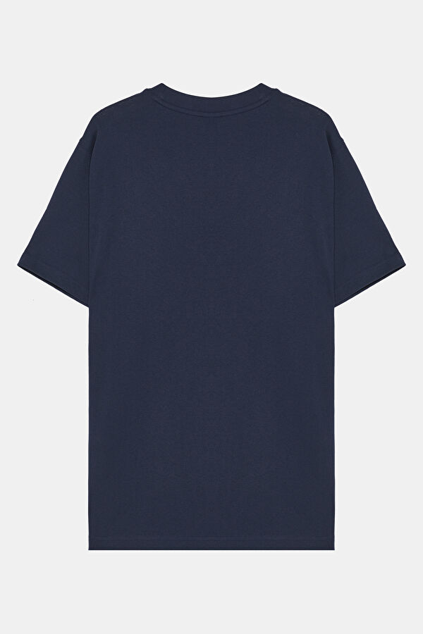Relax Fit Navy Blue Printed Tshirt 2