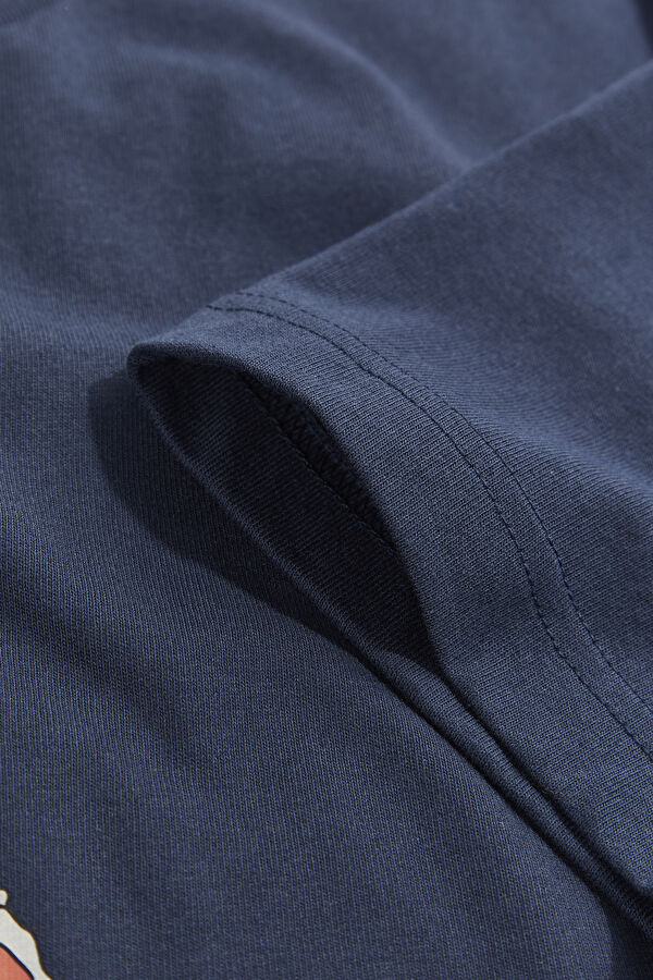 Relax Fit Navy Blue Printed Tshirt 5