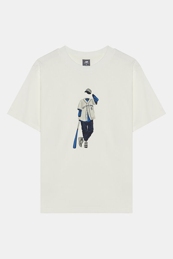 Relax Fit Ecru Printed Tshirt