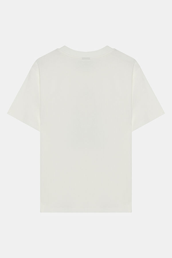 Relax Fit Ecru Printed Tshirt 2