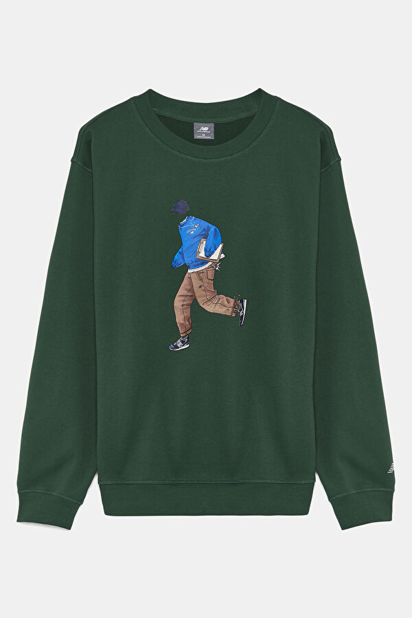 Dark Green Relax Fit Sweatshirt